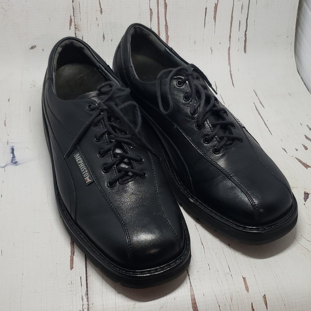 Mephisto black oxfords laces up casual mens shoes size 7